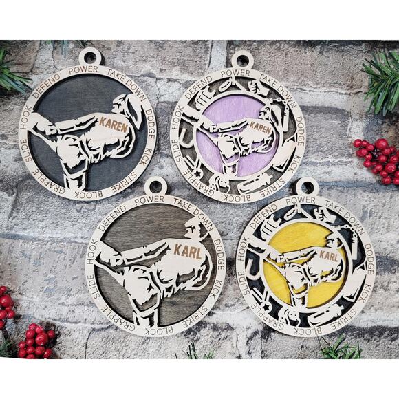 Personalized MARTIAL ARTS/Karate/Taekwondo/Jiu Jitsu Ornament Gift - Picture 1 of 4